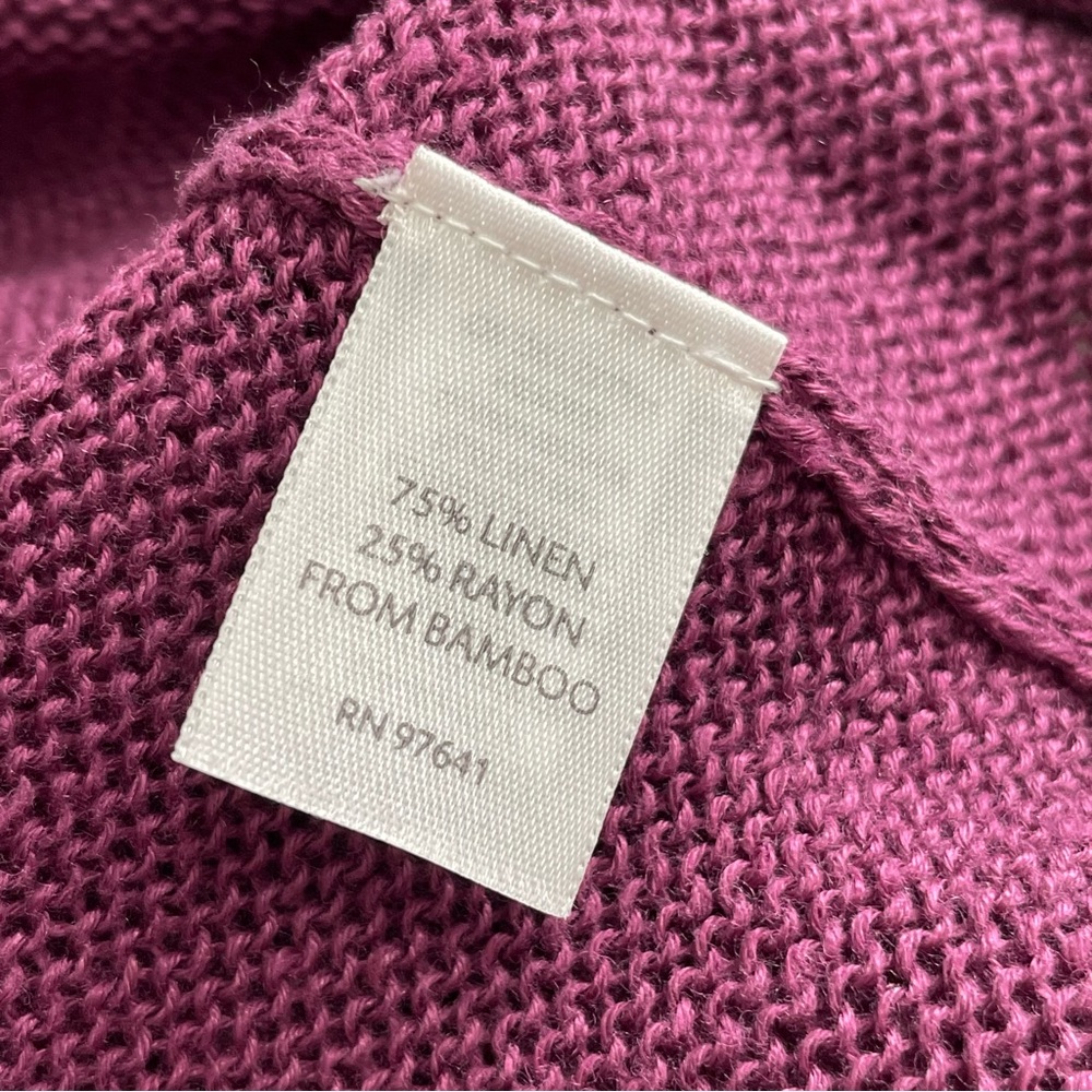 J. Jill Lightweight Sweater Roll Tab 3/4 Sleeves in Plumb Size Large - Picture 9 of 12